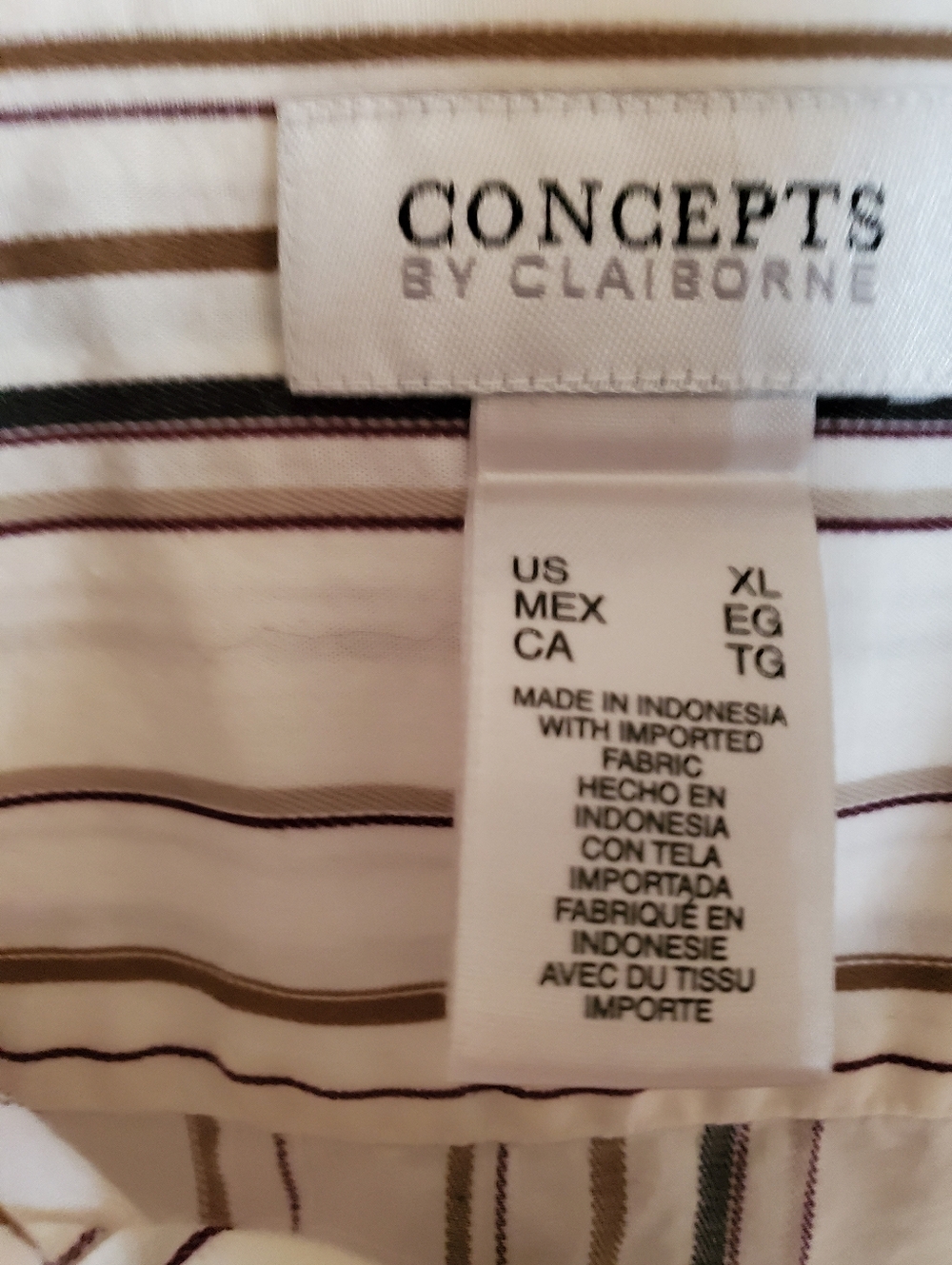 Concepts By Clairborne Mens  Striped Shirt S XL - Picture 3 of 8